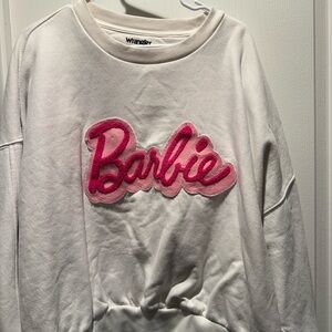 Wrangler White Sweater with Pink Barbie Logo